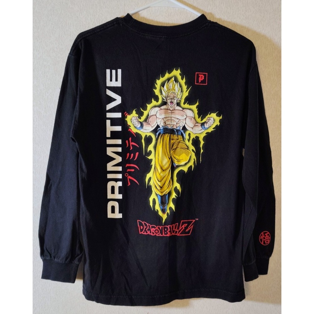 Primitive x Dragonball Z Goku Power Up Men's Black L/S Tee M